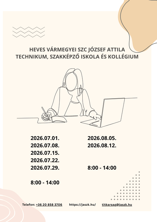 2026. nyári vezetői ügyelet