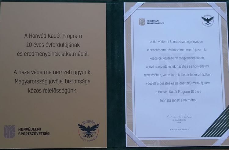 Iskolánk részt vett a Honvéd Kadét Program 10 éves tevékenységét értékelő Honvéd Kadét Konferencián.