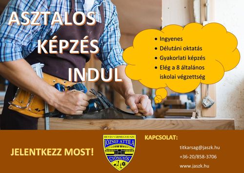 Asztalos képzés indul !